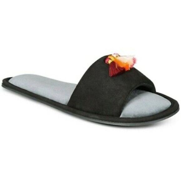 INC International Concepts Black Tassels Slippers - Picture 1 of 3